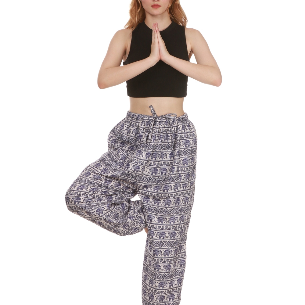 Unisex gray Elephant Print Pants
